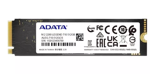 Disco Sólido Adata Legend 710 512gb Pcie Gen3 X4 M.2 Ssd